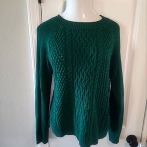 Crown & Ivy Long Sleeve Cable Knit Sweater Size L